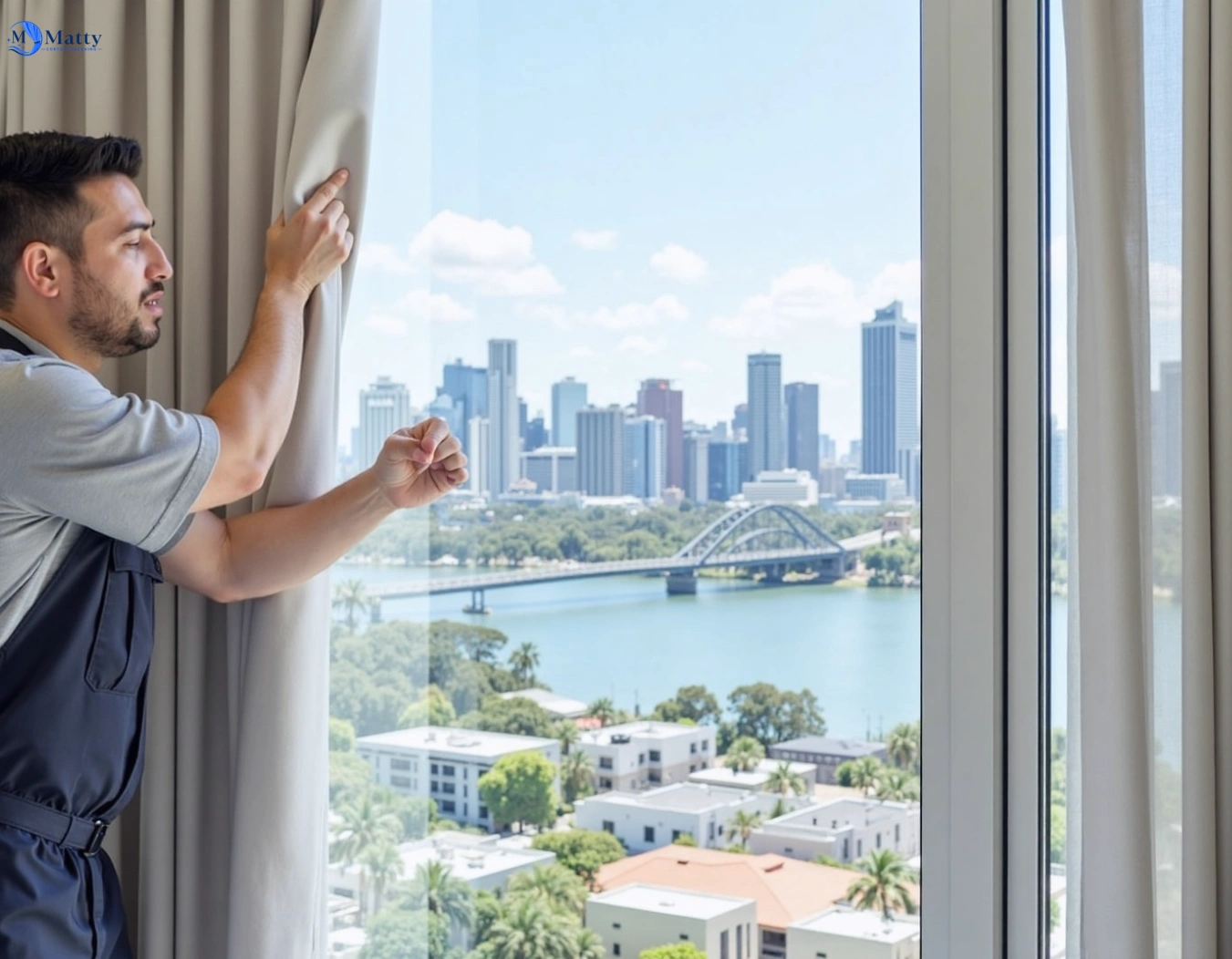 Professional curtain steam cleaning service gilston QLD by Matty Curtain Cleaning